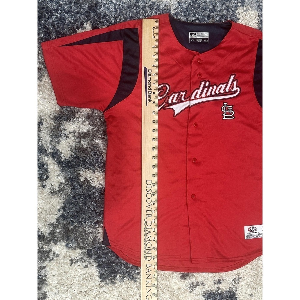 St Louis Cardinals Jersey Boys Large MLB Baseball True Fan Button Up Shirt - Picture 8 of 8